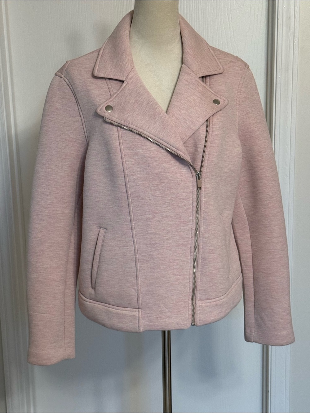 Women's Pink Asymmetric Zip Moto Jacket, Old Navy